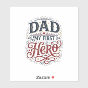 Dad My First Hero Vintage Typography Shirt_1