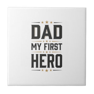 Dad My First Hero Vintage Typography Shirt Design_ Tile