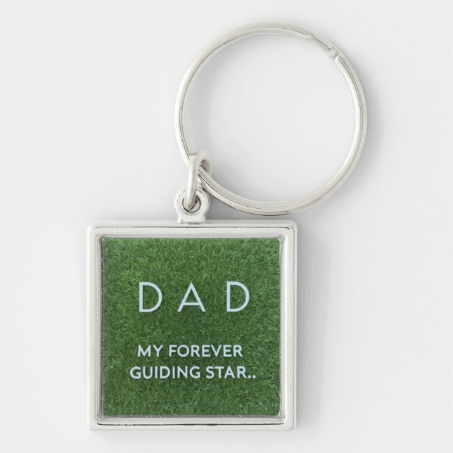 Dad: My Forever Guiding Star - Premium Square Keyc Key Ring (Front)