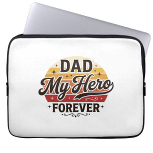 Dad My Hero Forever Retro Vintage Shirt Design_1 Laptop Sleeve