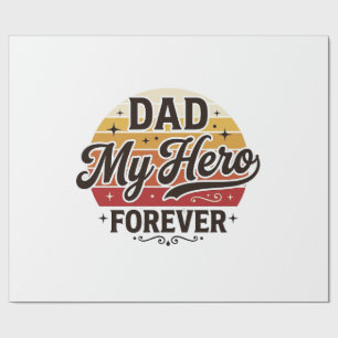 Dad My Hero Forever Retro Vintage Shirt Design_1 Wrapping Paper