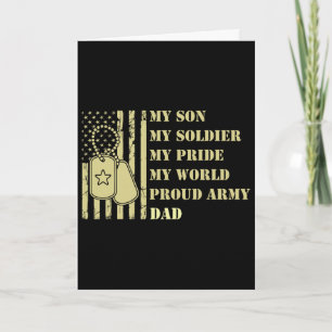 Dad My Son Soldier Pride World Proud Army Funny Fa Card