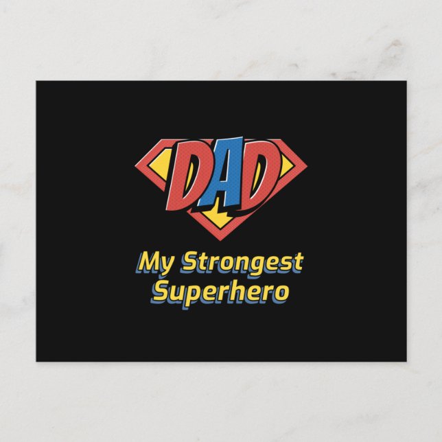 DAD My Strongest Superhero Postcard (Front)