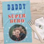 Dad my Superhero Fun Photo Fathers day   Tea Towel<br><div class="desc">Dad my Superhero Fun Photo Fathers day Kitchen towel. Add your photo and change Daddy to Dad,  Pap,  Papa, ...  Fun and cute gift for best dad.</div>