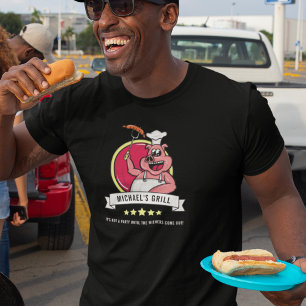 Dad Name Funny Fathers Day Gift for him BBQ Grill T-Shirt