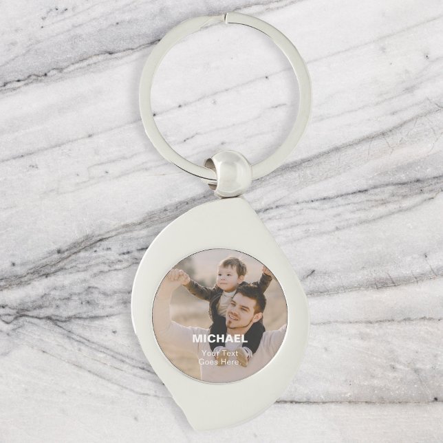 Dad Name Photo Simple Key Ring (Creator Uploaded)