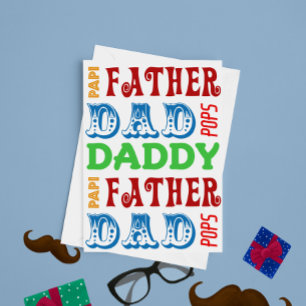 Dad Names Custom Father's Day Card