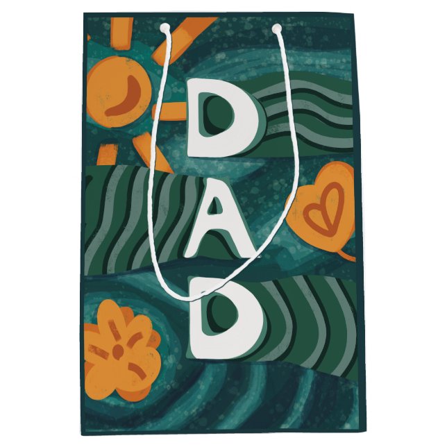 Dad - National Dad Appreciation Day Green Medium Gift Bag (Front)