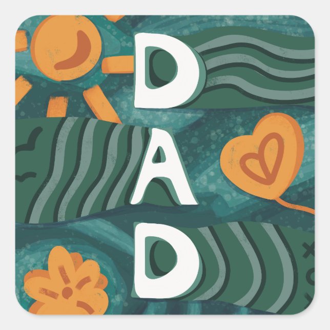 Dad - National Dad Appreciation Day Green Square Sticker (Front)
