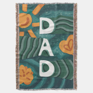 Dad - National Dad Appreciation Day Green Throw Blanket