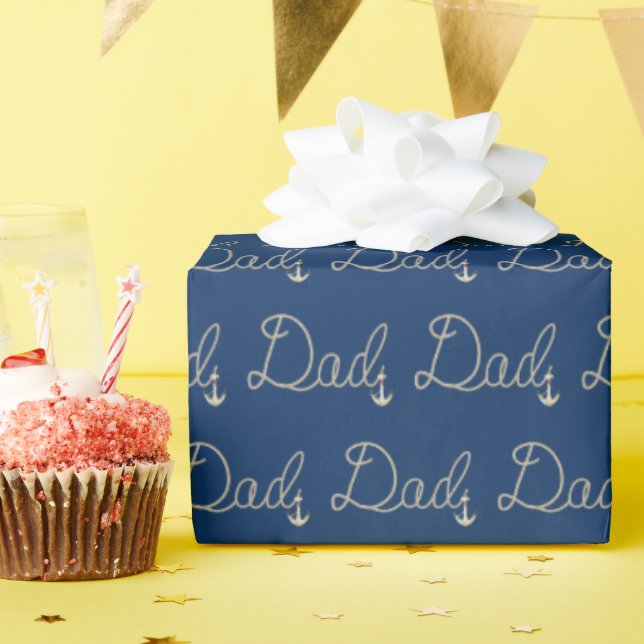 Dad Nautical Rope and Anchor Wrapping Paper (Birthday Party)