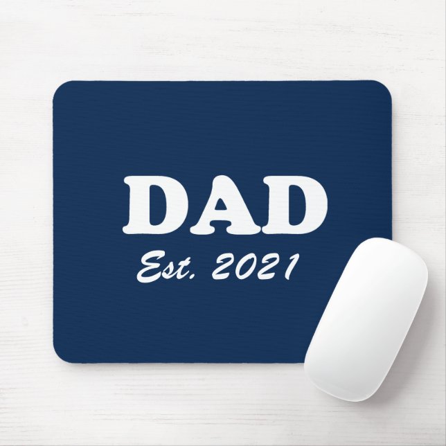 Dad navy blue custom established date modern mouse pad (With Mouse)