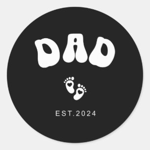 Dad New Mum Gifts For Women Men Pregnancy Announce Classic Round Sticker