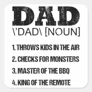 DAD NOUN Fathers Day Daddy Birthday Dad Square Sticker