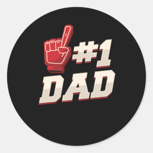 Dad Number One Papa Father Daddy Fathers Day Gift Classic Round Sticker