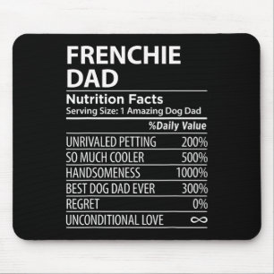 Dad Nutrition Facts Fun Frenchie Dog Owner Mouse Pad