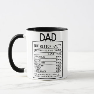 Dad Nutrition facts Mug