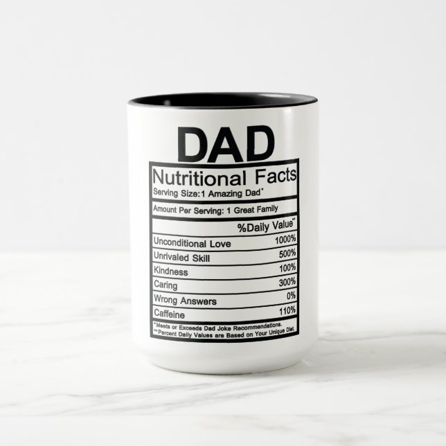 Dad Nutritional Facts Mug (Center)