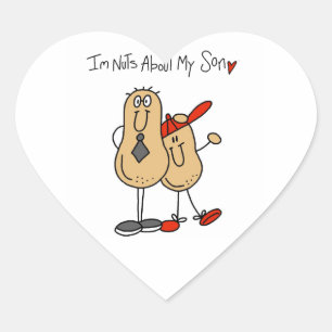 Dad - Nuts About My Son T-shirts and GiftsD Heart Sticker