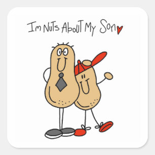 Dad - Nuts About My Son T-shirts and GiftsD Square Sticker