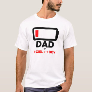 Dad of 1 Girl 1 Boy Father's day Dad of 2 kids low T-Shirt