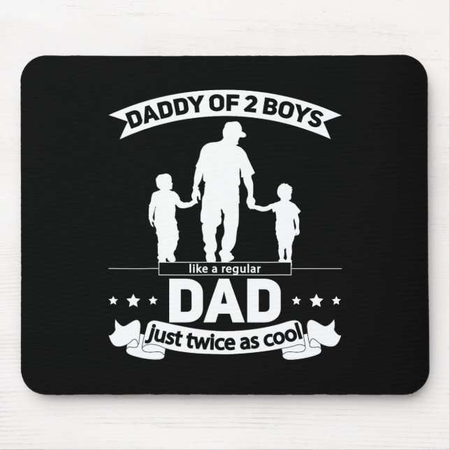 Dad Of 2 Boys Fathers Day Daddy Of Two Sons  Mouse Pad (Front)