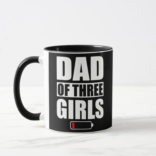 Dad Of 3 Girls Three Daughters Father's Day  Mug (Left)