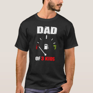 Dad Of 3 Kids Vintage Dad Battery Low Father's Day T-Shirt