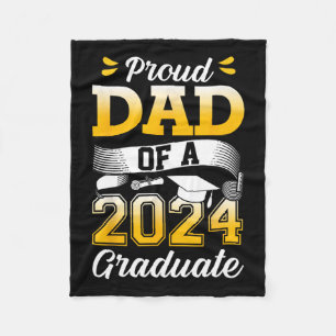 Dad Of A Cl Of 2024 Graduate Graduation Senior 202 Fleece Blanket