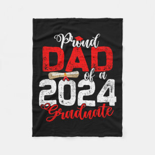 Dad Of A Cl Of 2024 Graduate Senior Graduation 2 Fleece Blanket