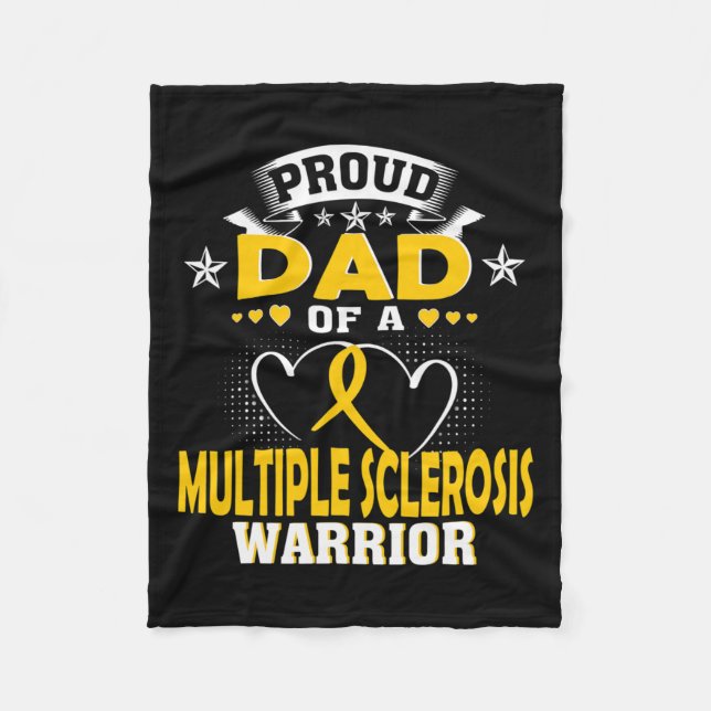 Dad Of A Multiple Sclerosis Warrior  Fleece Blanket (Front)