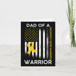 Dad Of A Warrior Childhood Cancer Awareness Flag R Card