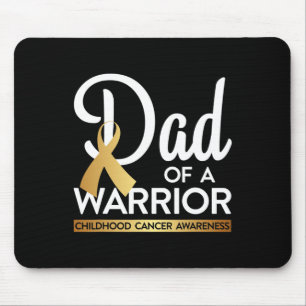 Dad Of A Warrior Childhood Cancer Gold Ribbon Mouse Pad