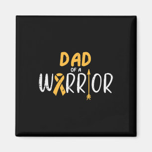 Dad Of A Warrior Childhood Cancer Ribbon Awareness Magnet