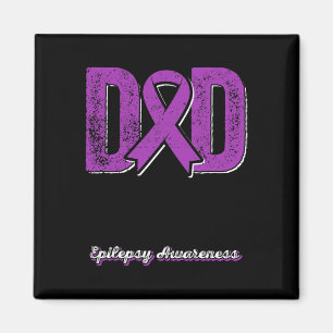 Dad Of A Warrior Epilepsy Dad Purple Ribbon Suppor Magnet