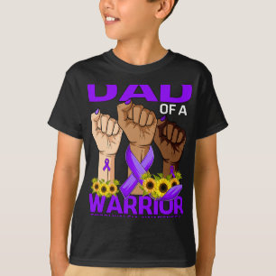 Dad Of A Warrior Fibromyalgia Awareness Sunflower T-Shirt