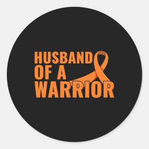 Dad Of A Warrior Multiple Sclerosis Awareness Ms W Classic Round Sticker