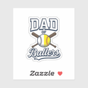 Dad of Ballers Baseball Softball Vintage Design_1