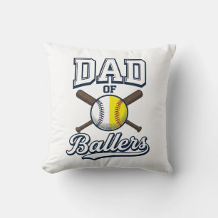 Dad of Ballers Baseball Softball Vintage Design_1 Cushion