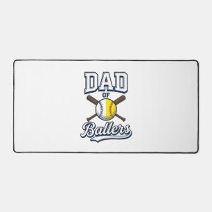 Dad of Ballers Baseball Softball Vintage Design_1 Desk Mat