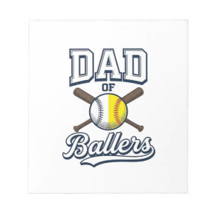 Dad of Ballers Baseball Softball Vintage Design_1 Notepad