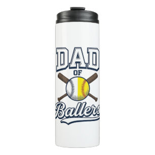 Dad of Ballers Baseball Softball Vintage Design_1 Thermal Tumbler