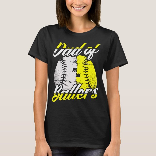 Dad Of Ballers  Proud Sport  Daddy Ball Kids Fathe T-Shirt (Front)