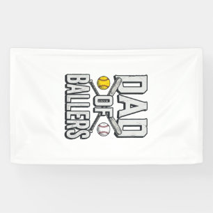 Dad of Ballers Softball and Baseball Vintage Shirt Banner