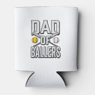 Dad of Ballers Softball and Baseball Vintage Shirt Can Cooler