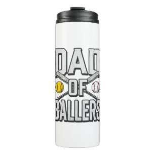 Dad of Ballers Softball and Baseball Vintage Shirt Thermal Tumbler