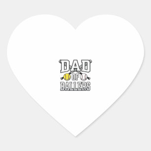 Dad Of Ballers Vintage Baseball Softball Shirt Des Heart Sticker