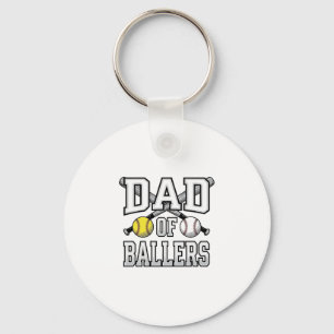 Dad Of Ballers Vintage Baseball Softball Shirt Des Key Ring