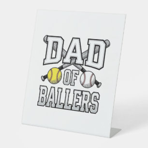 Dad Of Ballers Vintage Baseball Softball Shirt Des Pedestal Sign