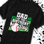 Dad of Birthday Boy Boys Baseball Party Father Pop T-Shirt<br><div class="desc">This baseball birthday party design is perfect for the dad of the birthday boy for a baseball theme birthday party. Great birthday party idea for kids that love to play baseball, watch baseball or want to become future baseball star players! Features a baseball on a baseball field graphic for a...</div>